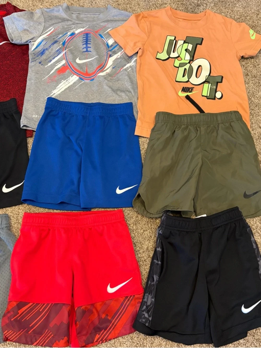 Nike Boys Athletic Tops & Shorts Bundle - Blue, Red, Gray, Orange, Black Size 4 - Picture 4 of 14